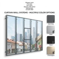 Cadre en alliage d'aluminium 6063-T5 de haute qualité, mur-rideau en verre moderne à rupture de pont thermique, double vitrage unitaire, marque GELLJA, garantie 1 an