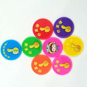 Monete rotonde in plastica acrilica per bambini del produttore con vassoio-per premi per studenti, giochi da tavolo, Chip da Poker e bomboniere - Product Image 1
