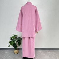 Ensemble de prière musulmane modeste pour l'Aïd, robe ample décontractée unie à manches longues, vêtements islamiques tendance pour femmes, ensemble 2 pièces