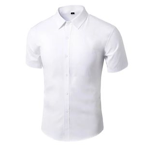 Abito estivo camicie sociali <span class=keywords><strong>uomo</strong></span> <span class=keywords><strong>abbigliamento</strong></span> da lavoro Non in ferro camicia Slim manica corta maschile bianco nero <span class=keywords><strong>abbigliamento</strong></span> da <span class=keywords><strong>uomo</strong></span> di marca - Product Image 3