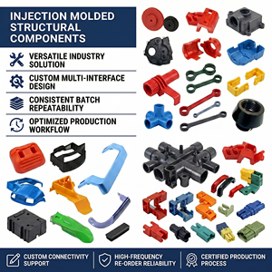 Pièces en plastique moulées par injection de haute précision pour la personnalisation de connecteurs multi-interface industriels et d'ensembles électroniques - Product Image 1