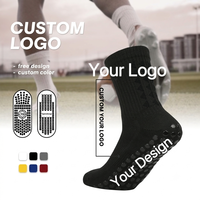 Chaussettes de football longues à compression, antidérapantes, épaisses, couleur unie personnalisable
