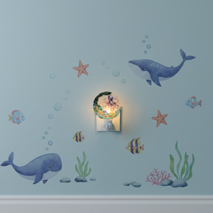 Lampe murale douce et économe en énergie GL-BZY Octopus Underwater World, petite veilleuse acrylique à ampoules incandescentes à brancher, lumière blanc chaud - Product Image 3