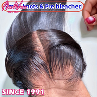 Peluca de Cabello Humano Virgen 13X6 con Frente de Encaje, Sin Enredos, Cutícula Alineada, Sin Pegamento, Full HD Transparente, Larga, 250% de Densidad, Rojiza