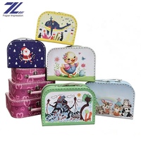 Valise en papier à imprimé animalier safari mignon pour la décoration de la chambre d'enfant et boîte de rangement portable pour jouets