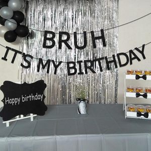Pancarta 'Bruh, es mi cumpleaños', Decoraciones <span class=keywords><strong>para</strong></span> Fiesta de Cumpleaños de Niños, Fácil de Colgar, Decoraciones Divertidas <span class=keywords><strong>para</strong></span> Cumpleaños - Product Image 4
