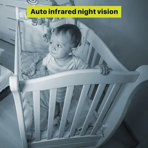 360 डिग्री घूर्णन योग्य 2X डिजिटल ज़ूम ध्वनि सक्रिय 2 तरीके ऑडियो रात दृष्टि Babyfoon बच्चे की निगरानी