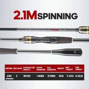 <span class=keywords><strong>Canne</strong></span> à pêche spinning de haute qualité 2,1m 2,4m, <span class=keywords><strong>canne</strong></span> à lancer 2 sections ML en carbone ultra-léger, cannes à leurres 8-16LB pour la pêche en mer - Product Image 3
