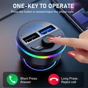 G45 kép USB xe gắn một đến ba Cáp dữ liệu Sạc xe hơi rảnh tay cuộc gọi không dây xe MP3 Player với đầy màu sắc môi trường xung quanh ánh sáng - Product Image 5