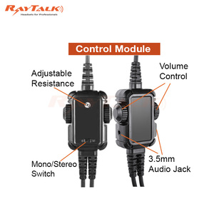 Cuffie per pilota di aviazione professionale con elettrete con elemento microfonico, gli aeromobili utilizzano cuffie con auricolari con cancellazione del rumore - Product Image 3