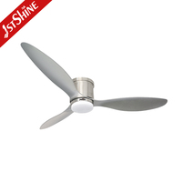 1stshine Quiet Dc Motor 3 aspas de plástico plateado Techo bajo Montaje empotrado Led Ventilador de techo con luz