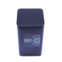 Boîte en étain carrée recyclable avec couvercle à clip, finition or, pour bonbons et thé, 90x90x90mm, boîte métallique sur mesure