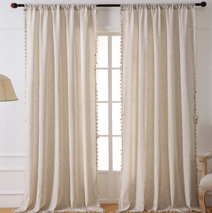 Cortinas de Lino <span class=keywords><strong>para</strong></span> Dormitorio o Sala de Estar, Súper Suaves, Filtrantes de Luz, Estilo Rústico Campestre, Semi Transparentes, con Ojales - Product Image 3