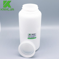 Botol Plastik HDPE 1000Ml Mulut Lebar 1 Liter, Botol Bulat untuk Bubuk