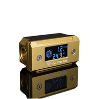 OCOCOO Compteur de débit d'eau avec thermomètre G1/4 en aluminium, affichage OLED, 1-15 L/min, max 80 ° C Custom OEM pour le refroidissement liquide des PC
