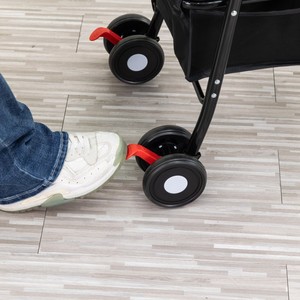 Cochecito de Bebé Moderno con Asiento de Lino y Tubo Negro, Respaldo Reclinable Ajustable, Plegable y Ligero, con Capota Grande - Product Image 4