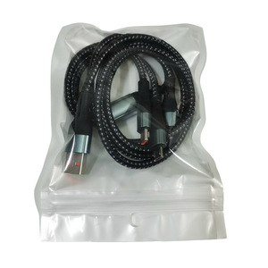 3 In 1 Braided Data Cable Type C To Usb For Mobile Phone 120W Fast Charging 5A Nylon Weaving Black 1-2m - Product Image 2