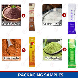 Petite machine d'emballage verticale à coins arrondis, machine d'emballage automatique de sachets de poudre de vanille, de chocolat <span class=keywords><strong>et</strong></span> de cacao - Product Image 2