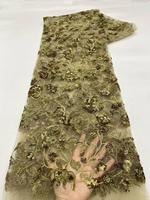 Tissu brodé de fleurs en relief 3D avec perles pour robes de mariée et robes de soirée - Robes de mariée et tenues de soirée