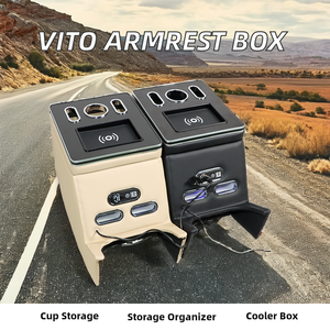 Reposabrazos Central con Refrigerador y Portavasos para Mercedes <span class=keywords><strong>Vito</strong></span> V260 <span class=keywords><strong>V250D</strong></span> V220, Caja de Almacenamiento para Modificación Interior - Product Image 2