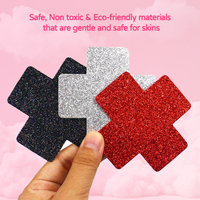 Cache-tétons jetables sexy en forme de croix pour femme, autocollants brillants multicolores – Nouveauté du fabricant