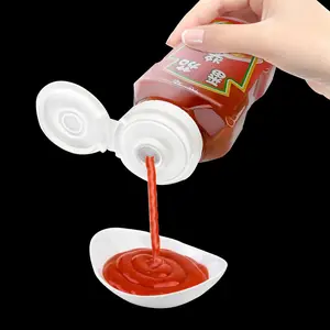 Tampa de plástico de dispensamento, tampa de plástico para apertar o molho de mel de ketchup da qualidade alimentar