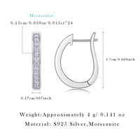 Boucles d'oreilles créoles rondes en argent sterling 925 pour femme, serties pavé de moissanite couleur D VVS1, boucles d'oreilles diamant moissanite