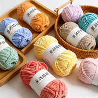 6mm 100G/80M Cotton Blended Ring Spun Dyed Yarn Crafts Crochet Chenille Chunky Knit Yarn for Embroidery Sewing Hand Knitting