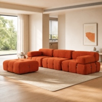 Canapé Modulaire Artistique de Luxe Moderne, Forme Irrégulière, Coussin Amovible, Accoudoir, Emballage Sous Vide, Vente en Gros Usine