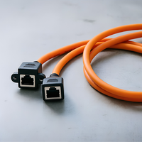 Câble d'extension KRONZ Cat8 Cat7 RJ45 pré-assemblé avec gaine PVC orange, haute flexibilité, industriel, avec connecteurs femelle et mâle à verrouillage par vis