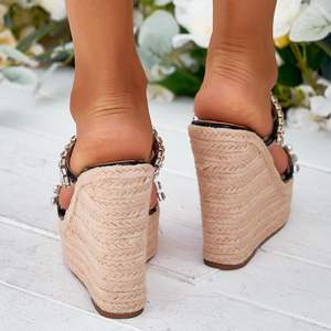 Plataformas Mujer 2025 nuovo arrivo alla moda con suola di palma spessa con zeppa da donna <span class=keywords><strong>sandali</strong></span> con zeppa - Product Image 6