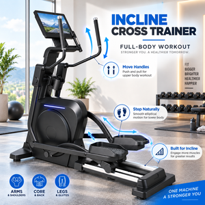K-FIT GSK3 Cross-trainer Inclinable Commercial avec Écran Tactile Intelligent, Application Bluetooth, Capacité 180 kg, Pas <span class=keywords><strong>de</strong></span> 21 Pouces, pour <span class=keywords><strong>Salle</strong></span> <span class=keywords><strong>de</strong></span> <span class=keywords><strong>Sport</strong></span> à Domicile - Product Image 6