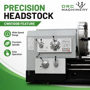 Manuell Gesteuerte CW61100B-3000 4-Werkzeugständer-Schwerlast-Horizontaldrehmaschine mit 2 Achsen - Product Image 2