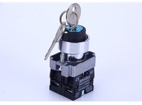 Interruptor de botón de metal resistente al agua de 220 voltios con perilla de llave 1NO1NC Botón de control momentáneo con nivel de llave IP65