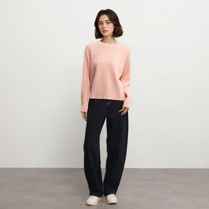 Pullover da ragazza in lana in <span class=keywords><strong>maglia</strong></span> di lana 100% in peluche girocollo personalizzato lavorato a <span class=keywords><strong>maglia</strong></span> maglioni da donna per il commercio all'ingrosso - Product Image 6