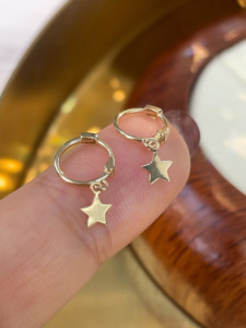 Xinfly Ready to Ship Low MOQ 1 Pair <b>Solid</b> 18K Gold AU750 <b>Earrings</b> Fashion Jewelry for Women - Product Image 5