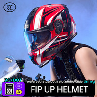 Casque de moto certifié 3C/DOT à coque ouverte en ABS avec fente et doublure amovible