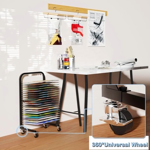 20 단위 금속 잠금 휠 아트 갤러리 교실 그림 건조 랙 유화 예술 그림을위한 두꺼운 보관 주최자 - Product Image 3