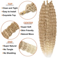 Perruque afro bouclée crépue de 22 pouces en gros, extensions de cheveux au crochet, douces pour les tresses synthétiques à ondulation profonde, trame unique