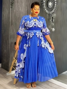 <span class=keywords><strong>Robe</strong></span> longue en mousseline de soie sans col, taille haute, coupe trapèze, avec lacets, pour femmes africaines grandes tailles, écologique, export transfrontalier 2026 - Product Image 5