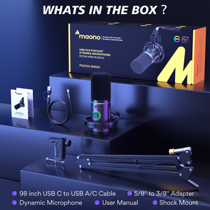 Maono PD200XS Microphone USB/XLR RGB Light Gaming Live Streaming Podcasting Video <strong>Recording</strong> Arm <strong>Stand</strong> - Product Image 6