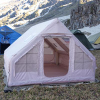 Tente de camping gonflable portable de luxe quatre saisons, imperméable, 12 mètres carrés, tente de camping en plein air