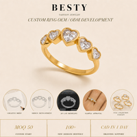 Bague de fiançailles et de mariage en acier inoxydable plaqué or 18 carats avec zircon en forme de cœur pour femme, tendance, étanche, hypoallergénique, poli miroir, cadeau CZ