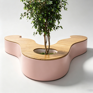 Muebles Modernos Integrados con Maceteros, Sillas Resistentes para Exteriores, Ideales para Parques Urbanos y Áreas de Fitness - Product Image 1
