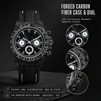 50 montres à quartz pour hommes personnalisées en fibre de carbone, lumineuses, tactiques, sportives, avec bracelet en nylon, chronographe 3ATM, OEM