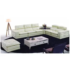 Nieuwste Ontwerp Lederen Sofa Set Moderne Meubels L Of U Vorm 5 Zits Bank Set