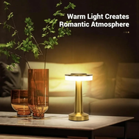 Lampe de table LED avec capteur tactile, lampe de chevet rechargeable sans fil, lampe de lecture pour restaurant, hôtel, bar, chambre à coucher, lumière décorative