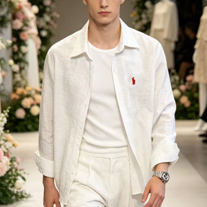 Ralf <span class=keywords><strong>2022</strong></span> Nouvelle Collection Automne – Ensemble Décontracté Deux Pièces Homme Grande Taille : Haut Uni Boutonné et Pantalon Long – Laurla - Product Image 4