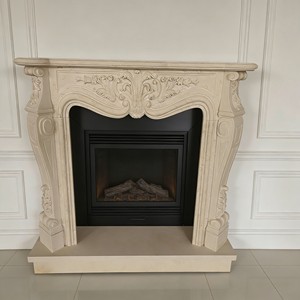 Cheminée d'Intérieur Style Europé<span class=keywords><strong>en</strong></span> <span class=keywords><strong>en</strong></span> <span class=keywords><strong>Pierre</strong></span> Coulée, Autoportante, <span class=keywords><strong>en</strong></span> Marbre et Bois, pour Chauffage Extérieur/Intérieur, Décorative, <span class=keywords><strong>Taille</strong></span> Personnalisée - Product Image 2