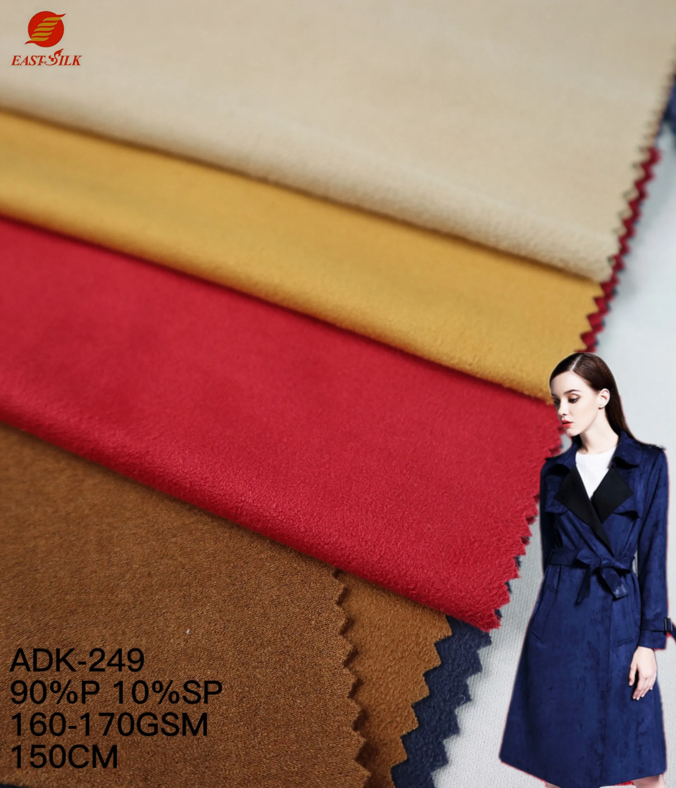 Fabrics Textile Fabric Best Textiles Single Face Stretch Knitted Sueded Jersey Polyester Suede Fabric
